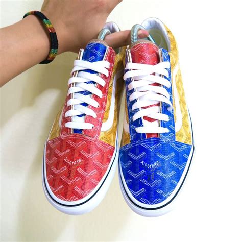 vans x goyard custom|Vans x Goyard custom design low sneakers blue men 9.5.